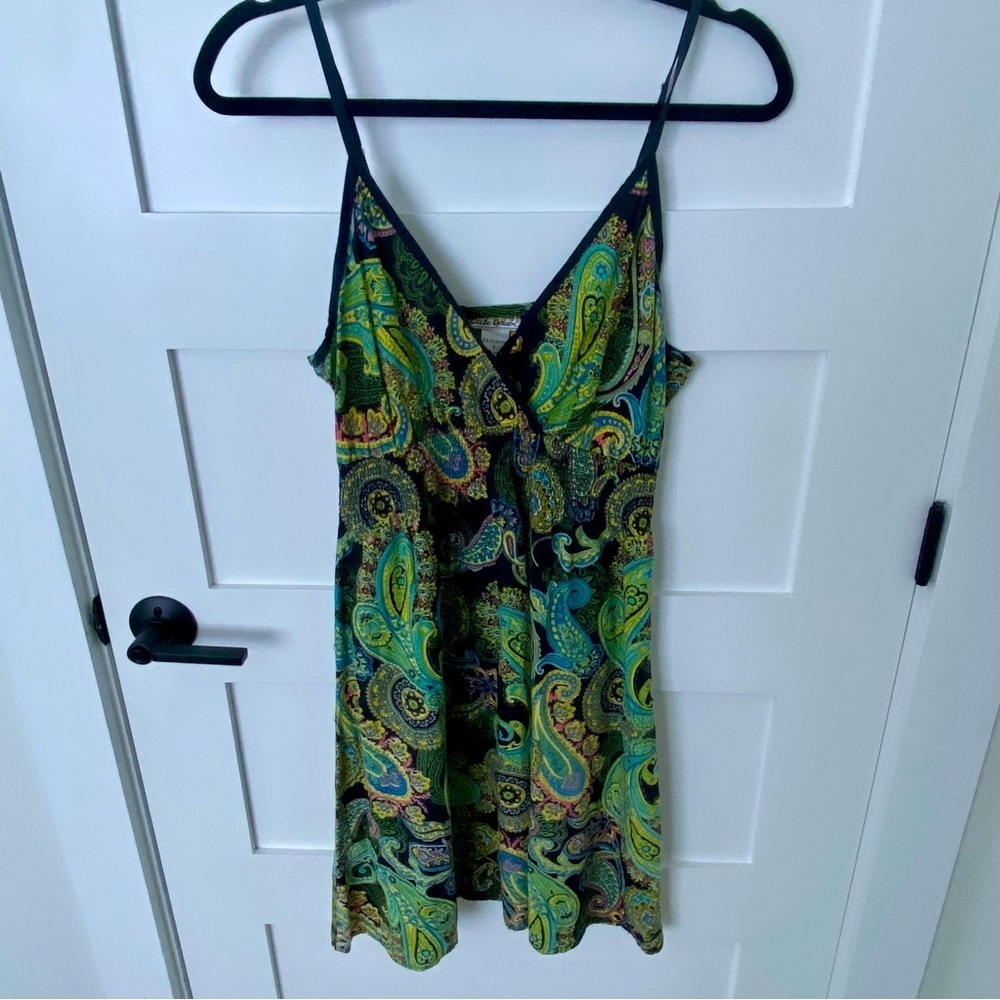 Vintage 90s Paisley Mini Babydoll Dress Boho Whimsigoth